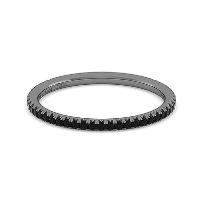 Gabriel & Co. LR51592B4JBD 14K White Gold-Black Rhodium Black Diamond Stackable Diamond Band