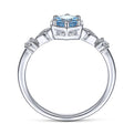 Gabriel & Co. LR51601W45BT 14K White Gold Hexagonal Blue Topaz Diamond Ring