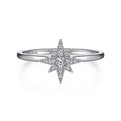 Gabriel & Co. LR51609W45JJ 14K White Gold Diamond Starburst Ring