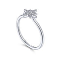 Gabriel & Co. LR51609W45JJ 14K White Gold Diamond Starburst Ring