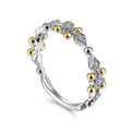 Gabriel & Co. LR51612M45JJ 14K Yellow-White Gold Beaded Diamond Stackable Ring