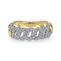 Gabriel & Co. LR51654M45JJ 14K White-Yellow Gold Diamond Links Ring