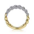 Gabriel & Co. LR51654M45JJ 14K White-Yellow Gold Diamond Links Ring