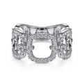 Gabriel & Co. LR51655W45JJ 14K White Gold Wide Open Diamond Square Ring