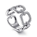 Gabriel & Co. LR51655W45JJ 14K White Gold Wide Open Diamond Square Ring