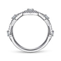 Gabriel & Co. LR51683W45JJ 14K White Gold Diamond Station Stackable Ring