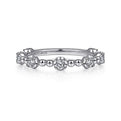 Gabriel & Co. LR51685W45JJ 14K White Gold Bujukan Ball and Diamond Station Ring