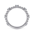 Gabriel & Co. LR51685W45JJ 14K White Gold Bujukan Ball and Diamond Station Ring