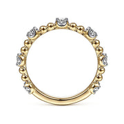 Gabriel & Co. LR51685Y45JJ 14K Yellow Gold Bujukan Ball and Diamond Station Ring