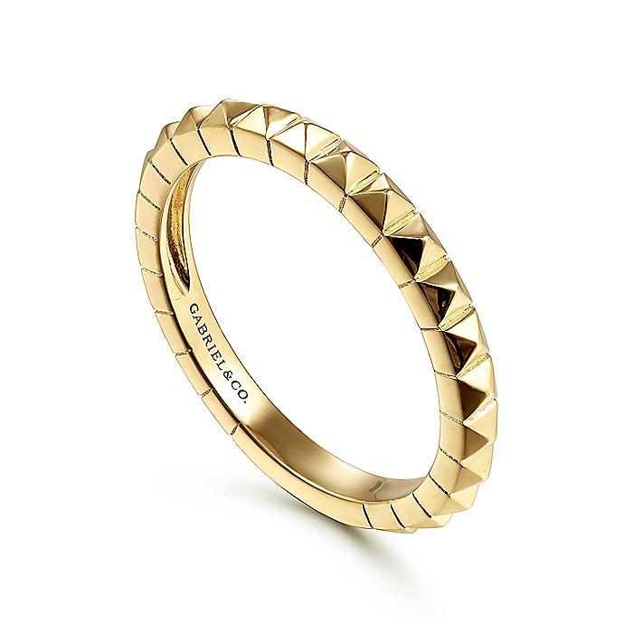 Gabriel & Co. LR51692Y4JJJ 14K Yellow Gold Pyramid Stackable Band