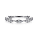 Gabriel & Co. LR51696W45JJ 14K White Gold Diamond Cluster Station Stackable Ring