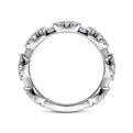 Gabriel & Co. LR51696W45JJ 14K White Gold Diamond Cluster Station Stackable Ring