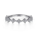 Gabriel & Co. LR51700W45JJ 14K White Gold Diamond Cluster Station Stackable Ring