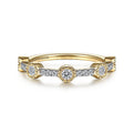 Gabriel & Co. LR51701Y45JJ 14K Yellow Gold Diamond Station Stackable Ring