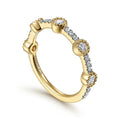 Gabriel & Co. LR51701Y45JJ 14K Yellow Gold Diamond Station Stackable Ring