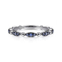 Gabriel & Co. LR51704W4JSA 14K White Gold Cluster Sapphire and Bujukan Ball Stackable Ring