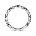 Gabriel & Co. LR51704W4JSA 14K White Gold Cluster Sapphire and Bujukan Ball Stackable Ring