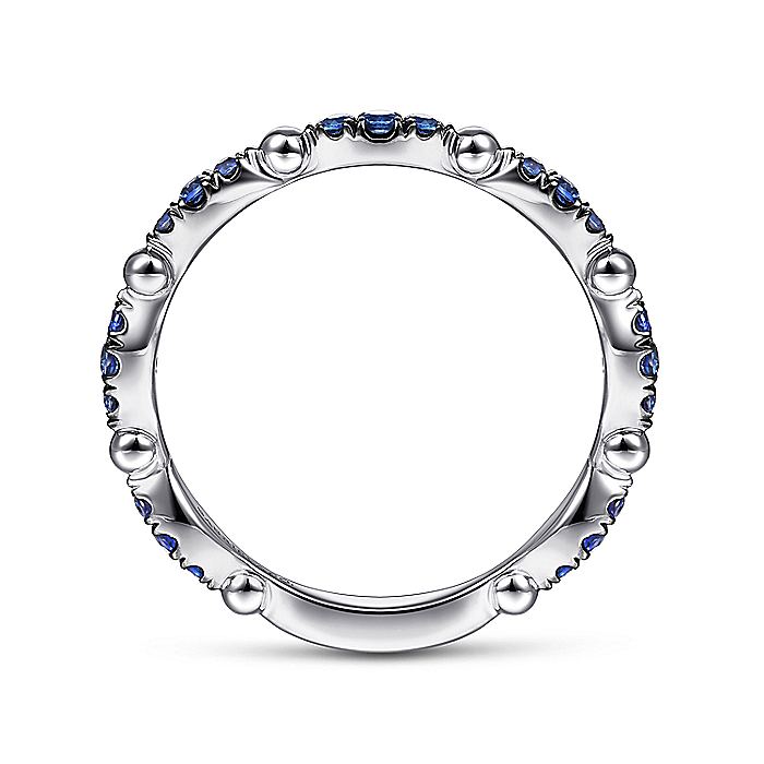 Gabriel & Co. LR51704W4JSA 14K White Gold Cluster Sapphire and Bujukan Ball Stackable Ring