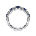 Gabriel & Co. LR51738W45SA 14K White Gold Round Sapphire and Diamond Ring