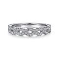 Gabriel & Co. LR51748W45JJ 14K White Gold Twisted Diamond Stackable Ring