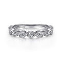 Gabriel & Co. LR51750W45JJ 14K White Gold Geometric Diamond Stackable Ring