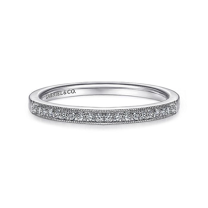 Gabriel & Co. LR51751W45JJ 14K White Gold Diamond Stackable Ring