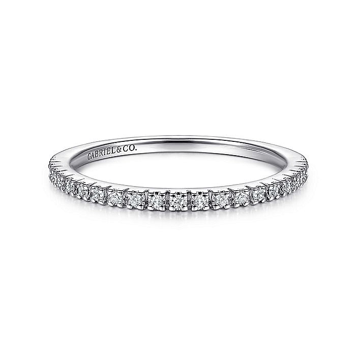 Gabriel & Co. LR51757W45JJ 14K White Gold Diamond Stackable Ring