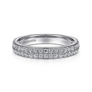 Gabriel & Co. LR51758W45JJ 14K White Gold Diamond Pavé Band