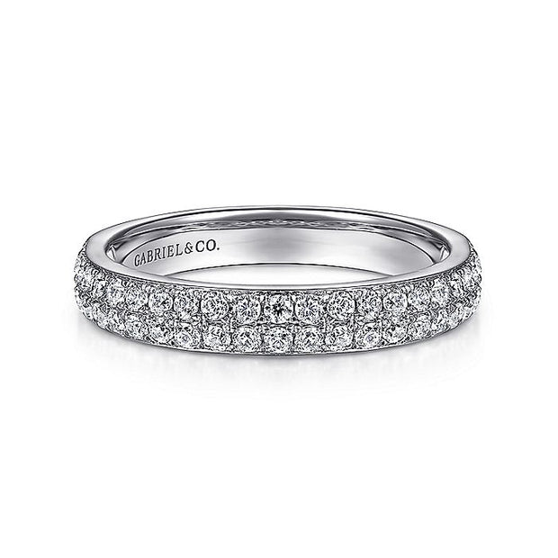 Gabriel & Co. LR51758W45JJ 14K White Gold Diamond Pavé Band