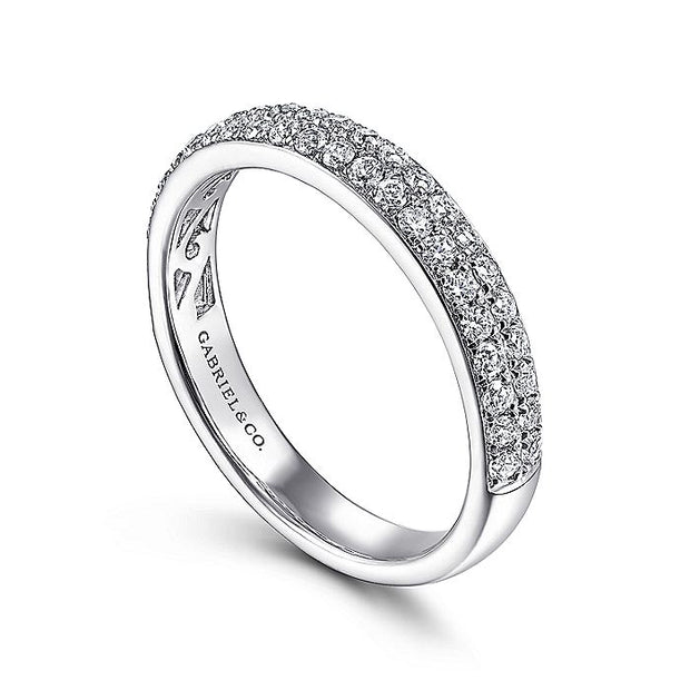 Gabriel & Co. LR51758W45JJ 14K White Gold Diamond Pavé Band