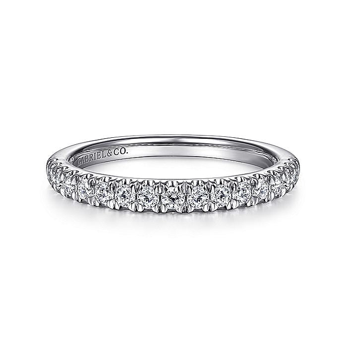 Gabriel & Co. LR51760W45JJ 14K White Gold Diamond Stackable Band