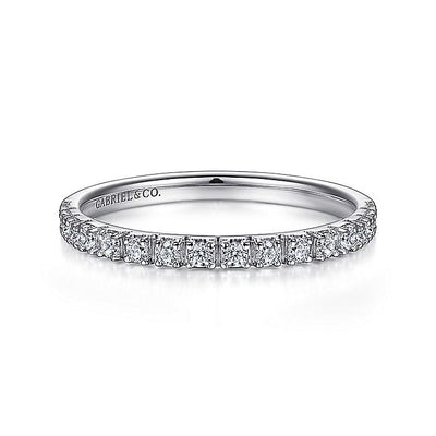 Gabriel & Co. LR51763W45JJ 14K White Gold Diamond Stackable Band