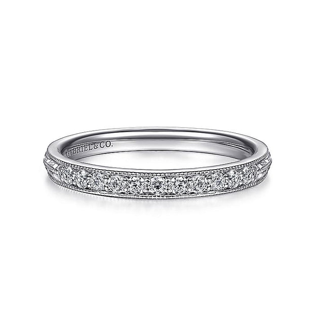 Gabriel & Co. LR51765W45JJ 14K White Gold Diamond Pavé Band