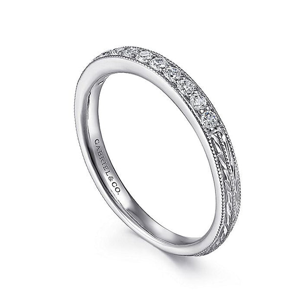 Gabriel & Co. LR51765W45JJ 14K White Gold Diamond Pavé Band