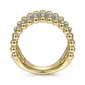 Gabriel & Co. LR51775M45JJ 14K White-Yellow Gold Three Row Diamond and Bujukan Bead Ring