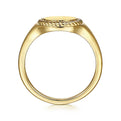 Gabriel & Co. LR51829Y4JJJ 14K Yellow Gold Round Signet Ring with Twisted Rope Frame