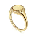 Gabriel & Co. LR51829Y4JJJ 14K Yellow Gold Round Signet Ring with Twisted Rope Frame