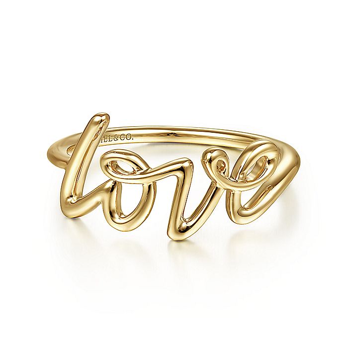 Gabriel & Co. LR51834Y4JJJ 14K Yellow Gold Love Ring