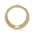 Gabriel & Co. LR51885Y4JJJ 14K Yellow Gold Twisted Rope and Bujukan Bead Wide Band Ring