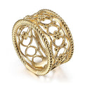 Gabriel & Co. LR51885Y4JJJ 14K Yellow Gold Twisted Rope and Bujukan Bead Wide Band Ring