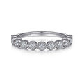 Gabriel & Co. LR51932W45JJ 14K White Gold Millgrain Bezel Diamond Stackable Ring