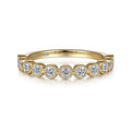 Gabriel & Co. LR51932Y45JJ 14K Yellow Gold Millgrain Bezel Diamond Stackable Ring