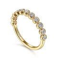 Gabriel & Co. LR51932Y45JJ 14K Yellow Gold Millgrain Bezel Diamond Stackable Ring