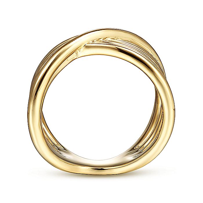 Gabriel & Co. LR51953Y4JJJ 14K Yellow Gold Textured Rows Twist Ring