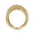 Gabriel & Co. LR51967Y4JJJ 14K Yellow Gold High Polished Bujukan Bead Criss Cross Ring