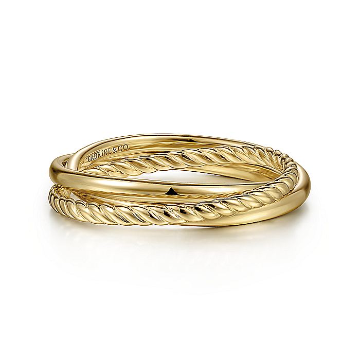 Gabriel & Co. LR51973Y4JJJ 14K Yellow Gold Twisted Rope Criss Cross Ring