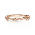 Gabriel & Co. LR51981K4JJJ 14K Rose Gold Twisted Rope Intertwining Ring