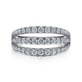 Gabriel & Co. LR52002W45JJ 14K White Gold Three Row Diamond Ring