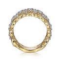 Gabriel & Co. LR52034Y45JJ Wide 14K Yellow Gold Twisted Rope Diamond Ring