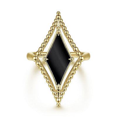 Gabriel & Co. LR52182Y4JOX 14K Yellow Gold Onyx Rhombus Bujukan Ring